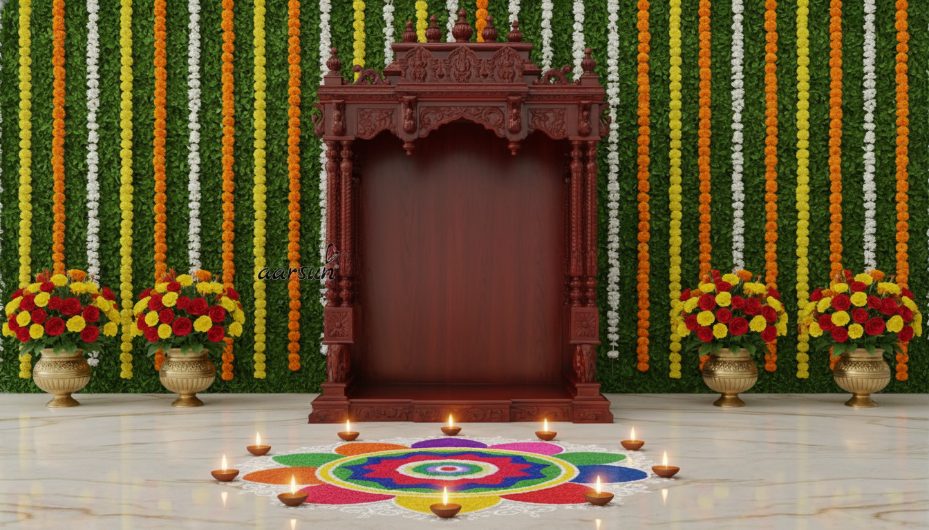 Ultra-Premium Teak Wood Temple for Modern Homes